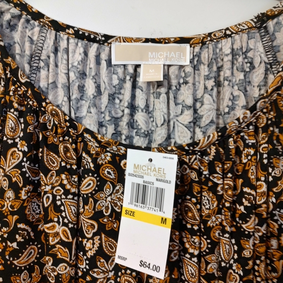 Michael Kors Black and Gold Floral Top - Picture 6 of 6
